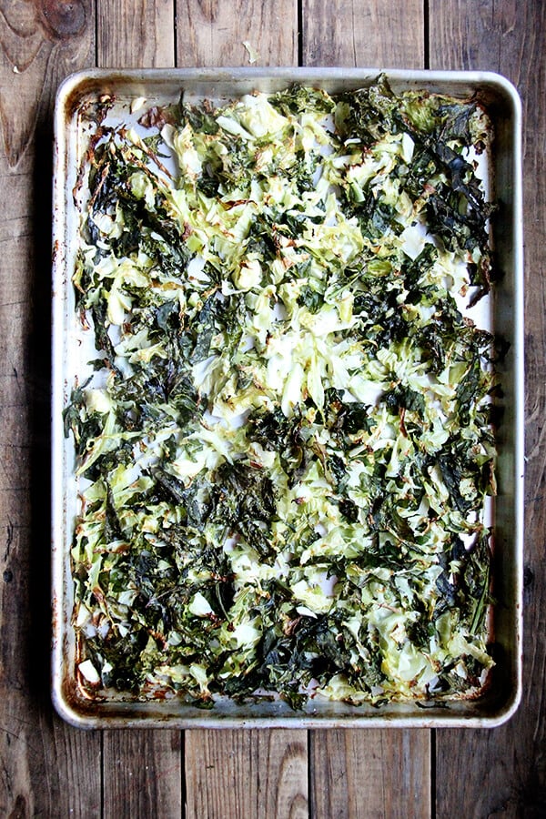 roasted cabbage and kale
