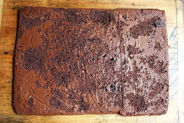 soft chocolate cookie, ready to be cut 软巧克力饼干,准备被削减