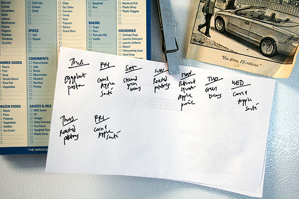 Rough meal list 粗糙的食物列表