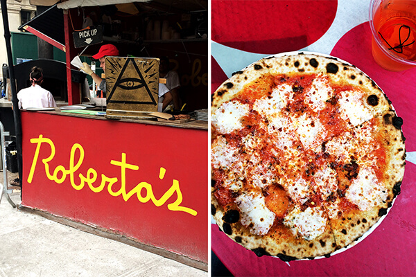 罗伯塔在麦迪逊广场吃。