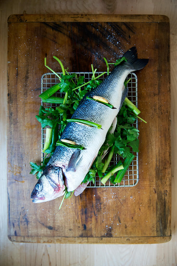 整个Branzino,准备蒸