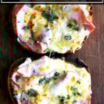 切菜板上的烤蛋。