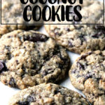 一个装满巧克力椰子饼干的平底锅。