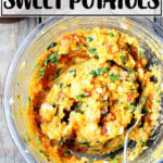 红薯泥配辣椒、青柠和香菜。