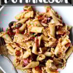 一盘意大利面条。