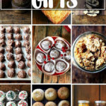 自制可食用礼物的蒙太奇。