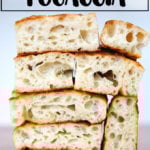 切酵母佛卡夏面包。