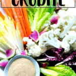 一盘crudités蘸酱。