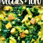 一锅花椰菜和豆腐咖喱。