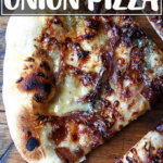 无花果果酱,焦糖洋葱和蓝奶酪比萨饼。