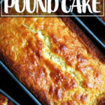 刚刚烤lemon-ricotta磅蛋糕。