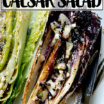 烧焦的凯撒沙拉盘。