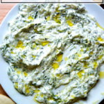 一盘与酸奶黄瓜涂抹。