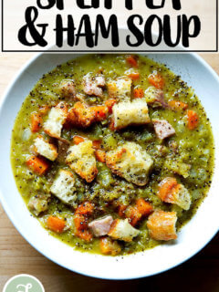 一碗豌豆火腿汤。