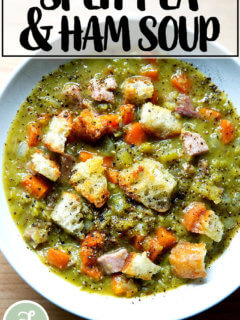 一碗豌豆火腿汤。